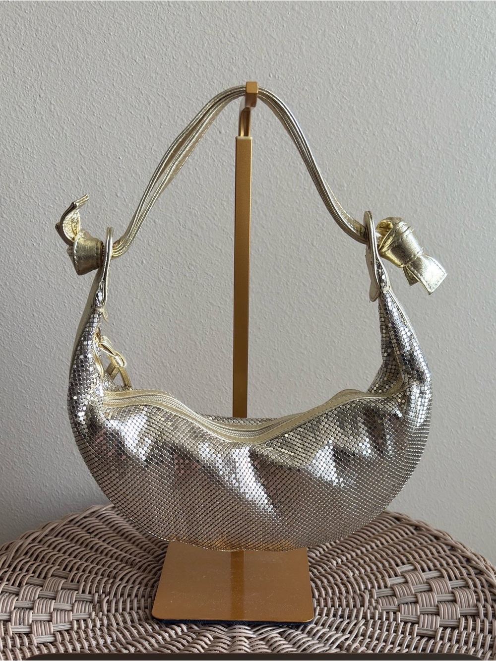 Jana Feifer Metallic Mesh Disco Hobo Bag